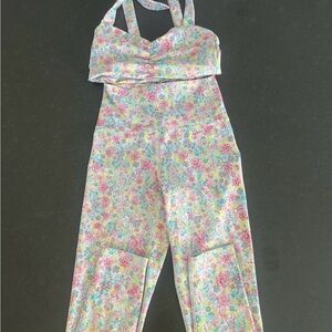 Beach Riot Pink and Green Halter Jumpsuit